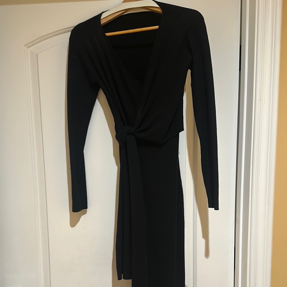 Elegant Black Wrap Dress